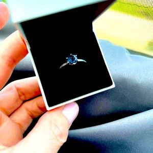 Pandora blue sparkling crown sterling silver size 56 automatic stamped pandora